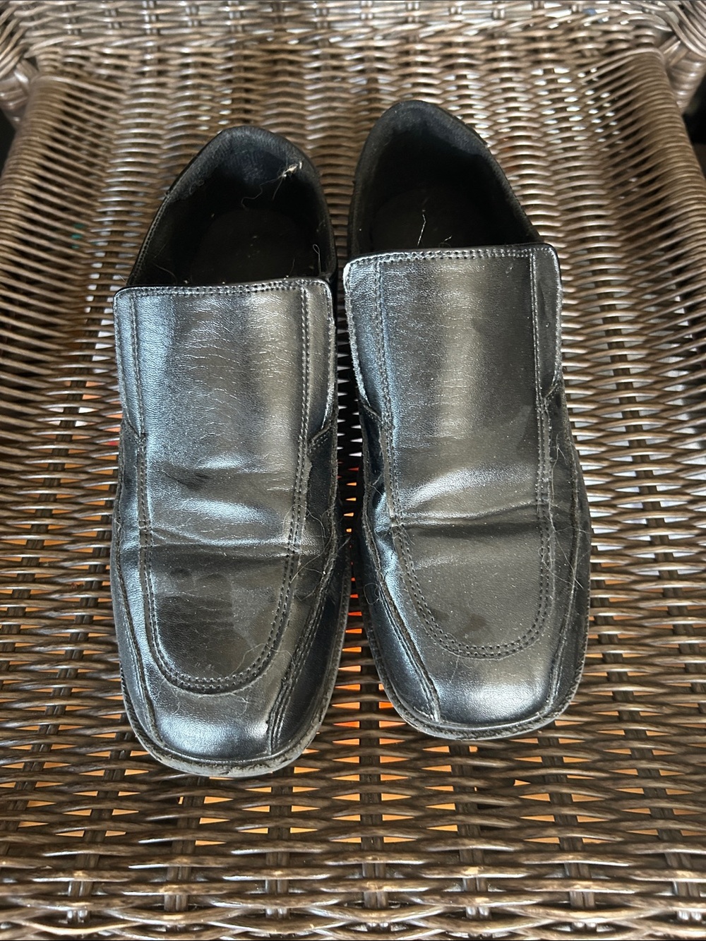 George Black Leather Slip-On Loafers